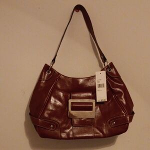 Nine West Ivy Red Vanity Leather Shoulder Bag